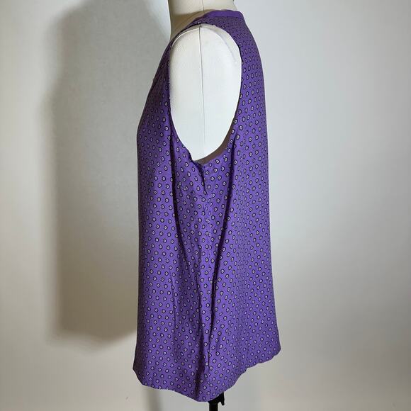 Liz Claiborne Purple Sleeveless Keyhole Neck Tank Top Blouse Womens Size Medium - Picture 4 of 9